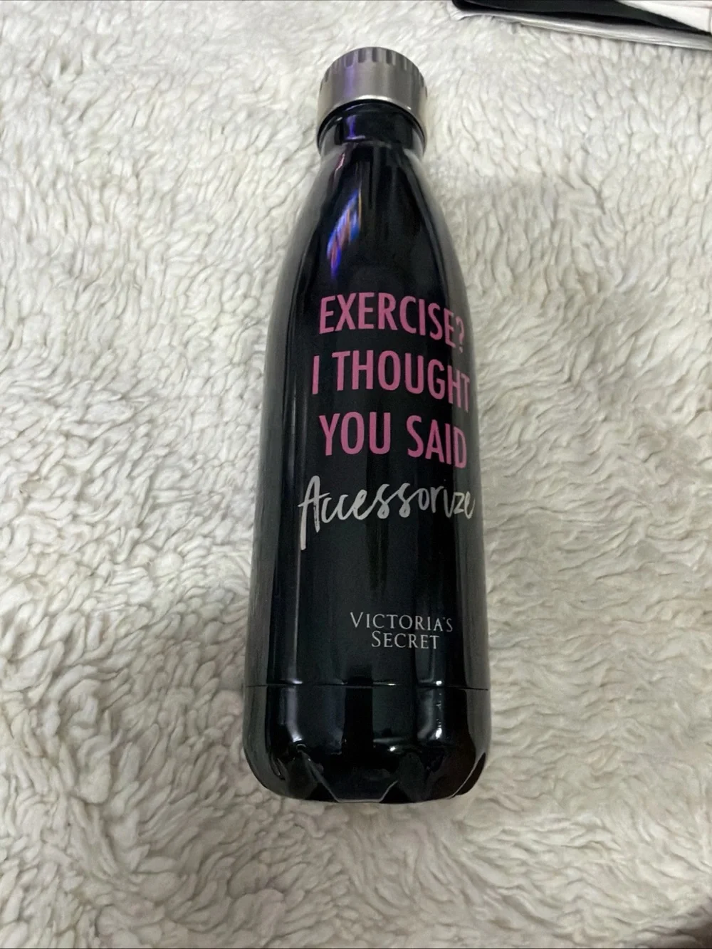 Victoria Secret hot /cold new water bottle black pink logo